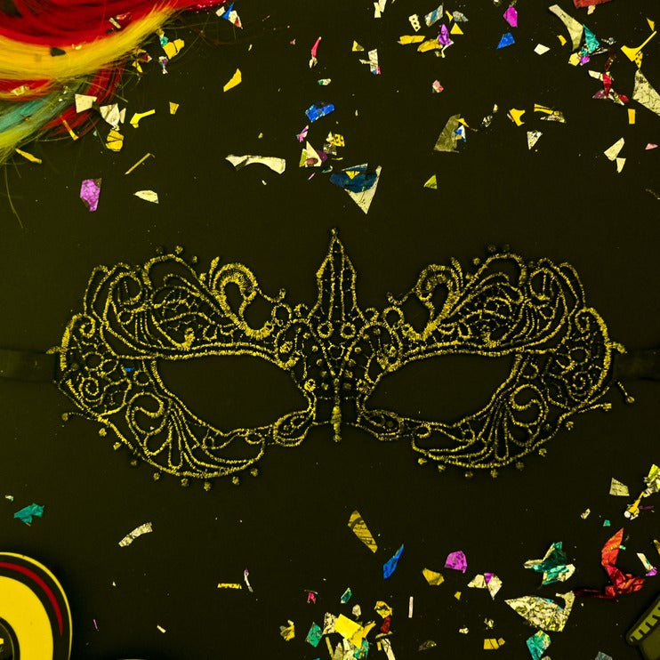 Golden Fabric Masquerade Mask